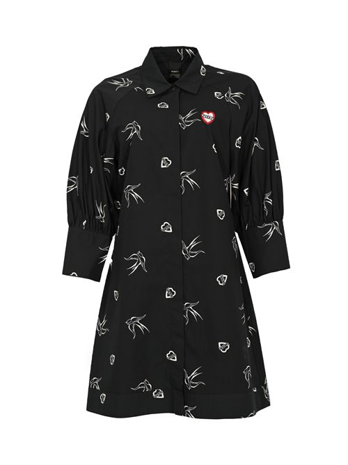 Abito corto chemisier Semola in popeline constampa tattoo PINKO | 105476 A2QAZZ2